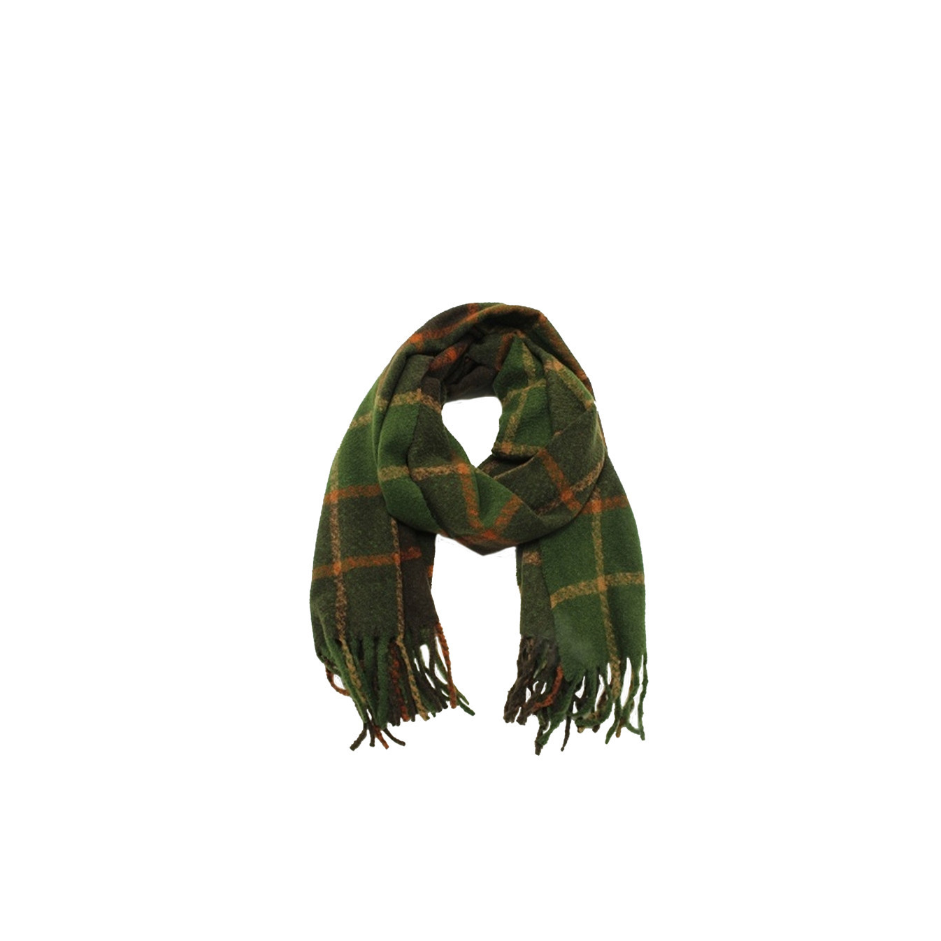 Atoll Palm Squares Party Scarf Unisex Checkered Green