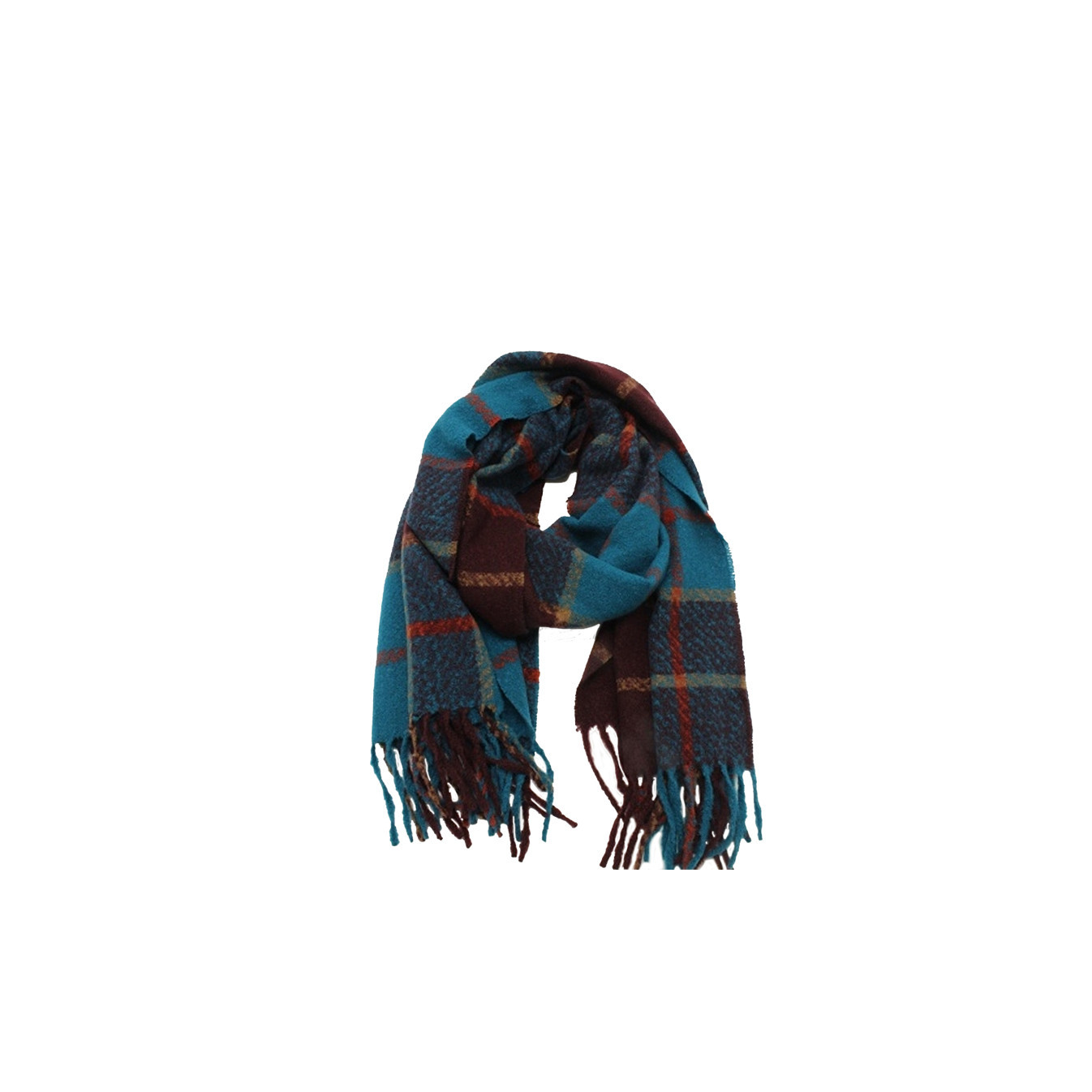 Atoll Palm Squares Party Scarf Unisex Checkered Red
