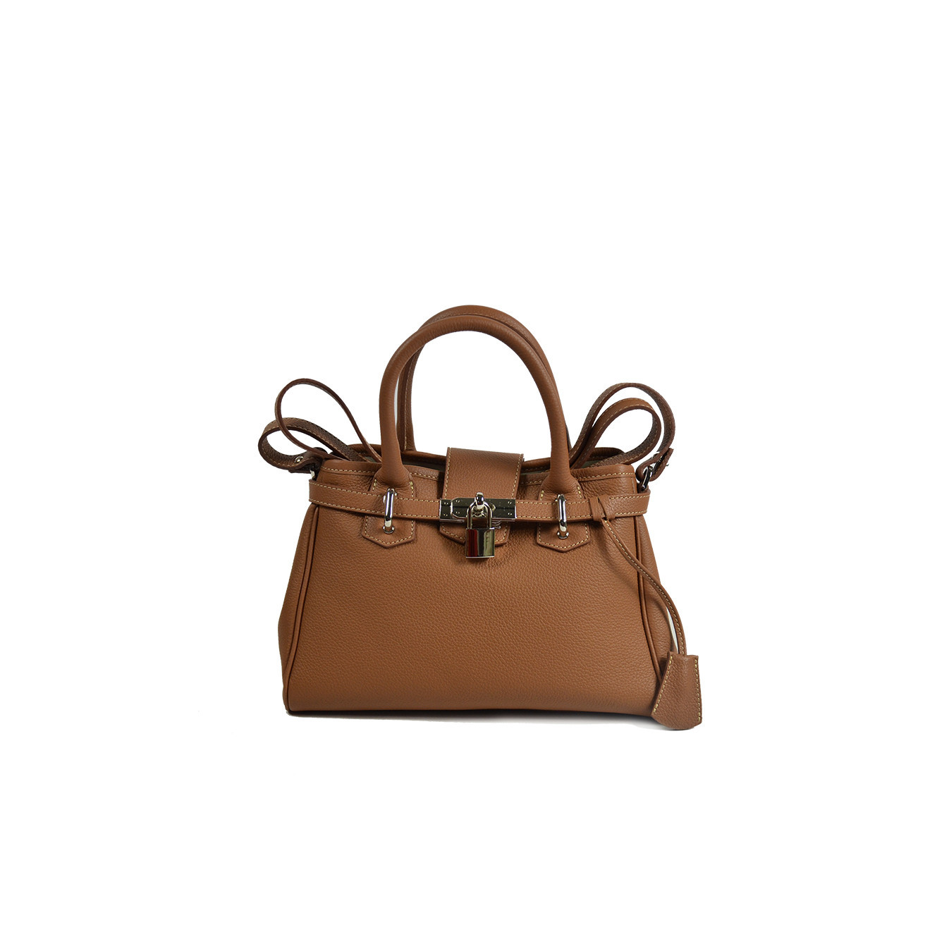 Berthille Mini Vendome Grained Handbag Tan