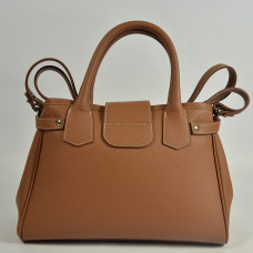 Berthille Mini Vendome Grained Handbag Tan