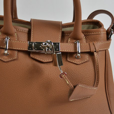 Berthille Mini Vendome Grained Handbag Tan