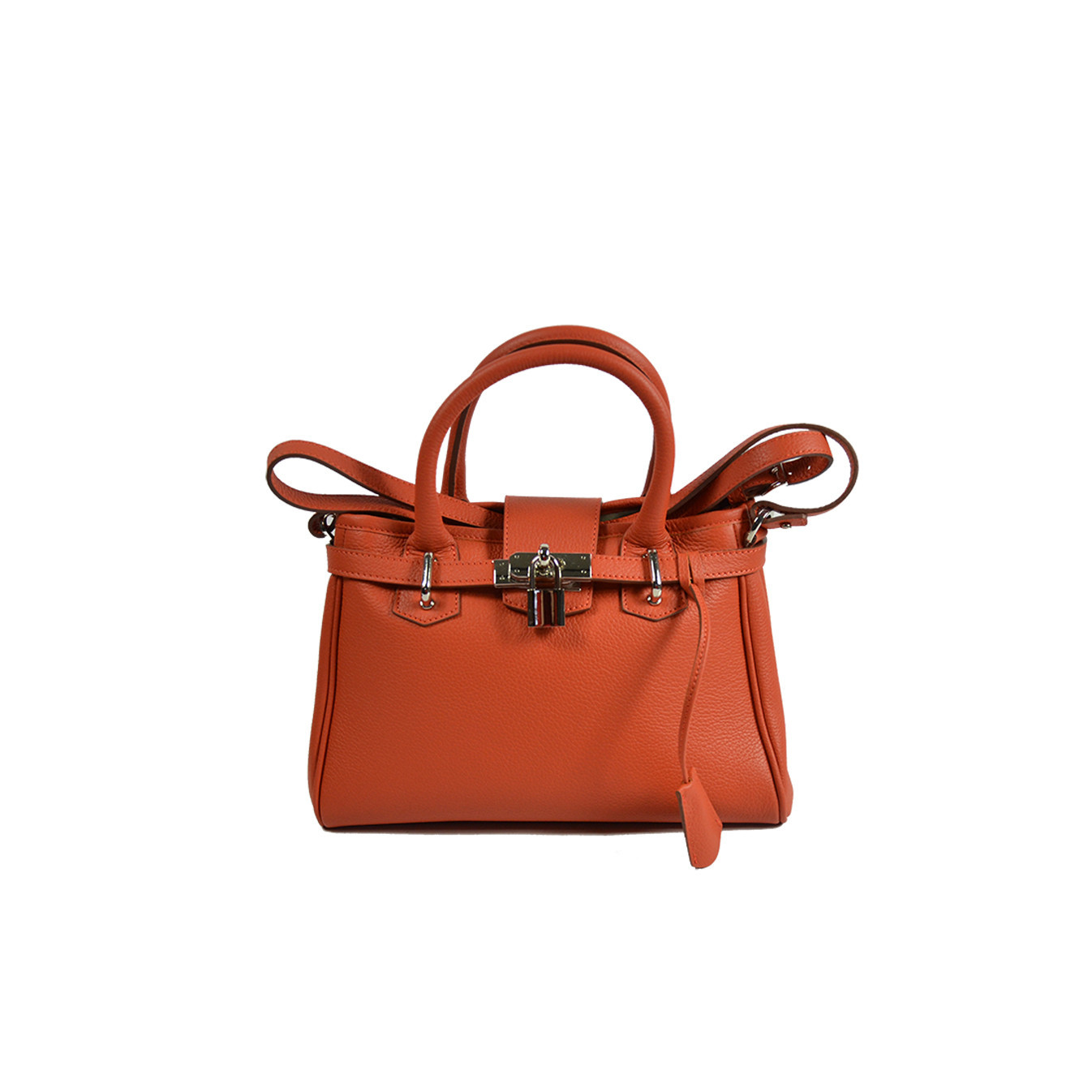 Berthille Mini Vendome Grained Orange Handbag