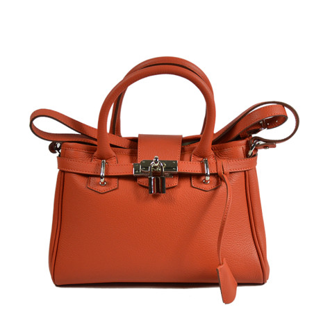 Berthille Mini Vendome Grained Orange Handbag