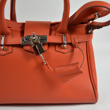 Berthille Mini Vendome Grained Orange Handbag