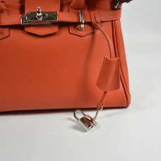 Berthille Mini Vendome Grained Orange Handbag