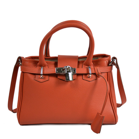 Berthille Mini Vendome Grained Orange Handbag