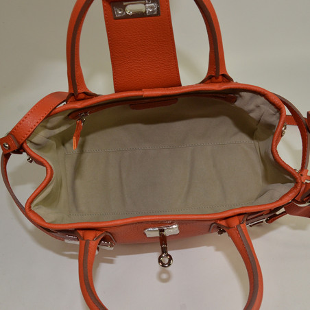 Berthille Mini Vendome Grained Orange Handbag