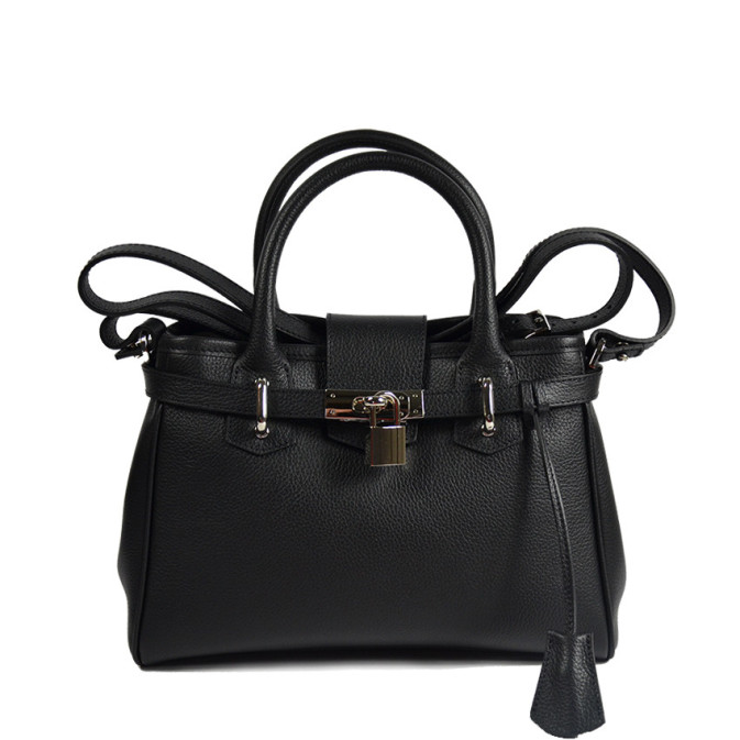 Berthille Mini Vendome Grained Black Handbag
