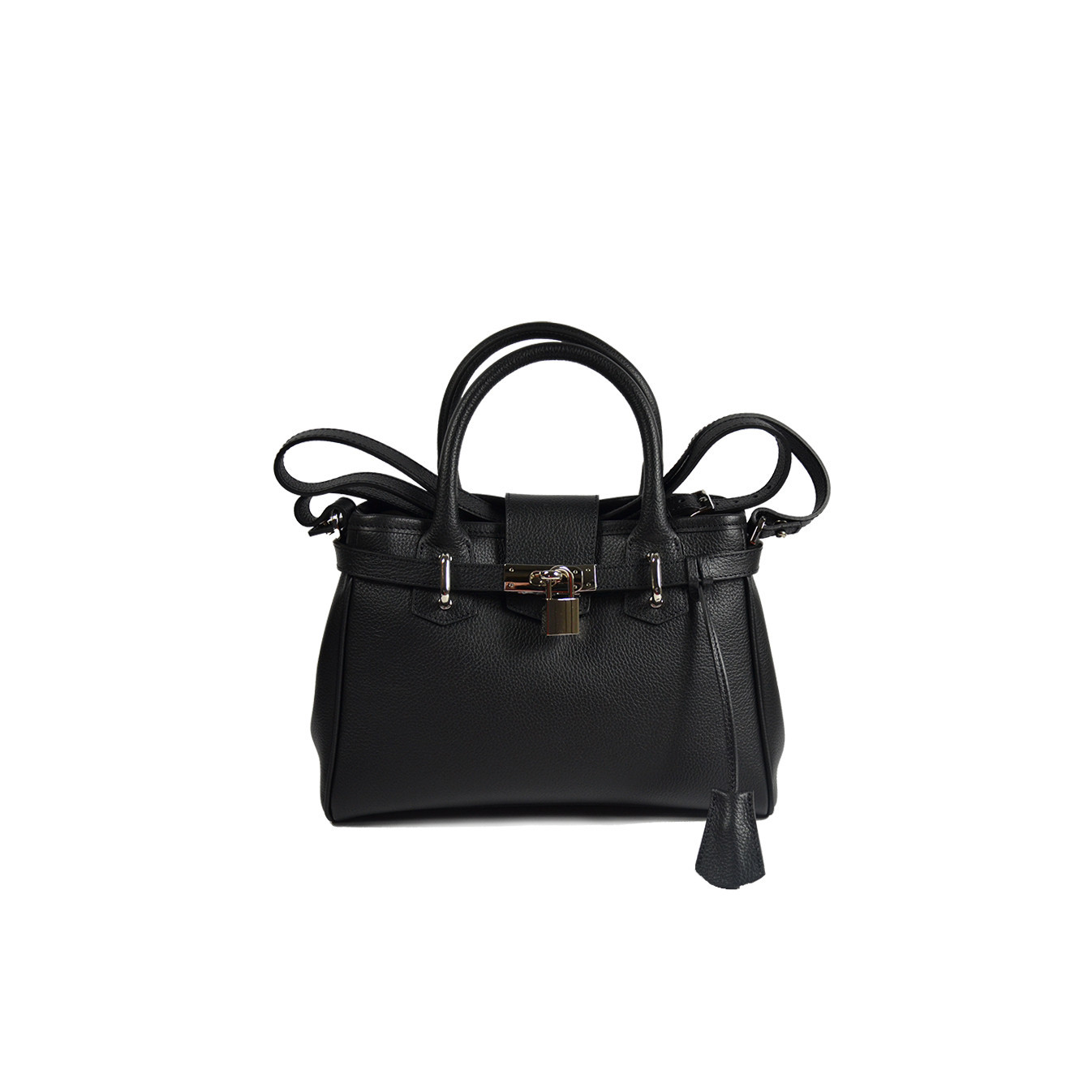 Berthille Mini Vendome Grained Black Handbag