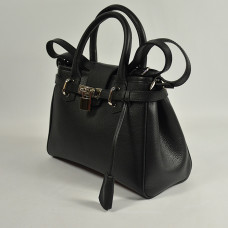 Berthille Mini Vendome Grained Black Handbag