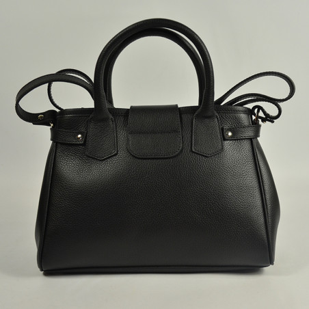 Berthille Mini Vendome Grained Black Handbag