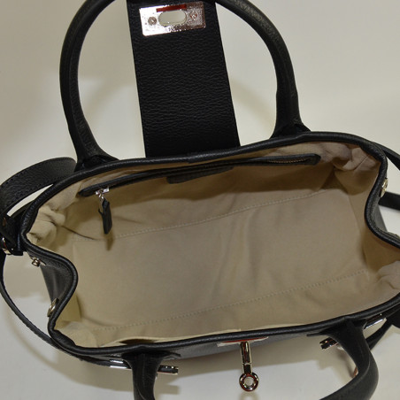 Berthille Mini Vendome Grained Black Handbag