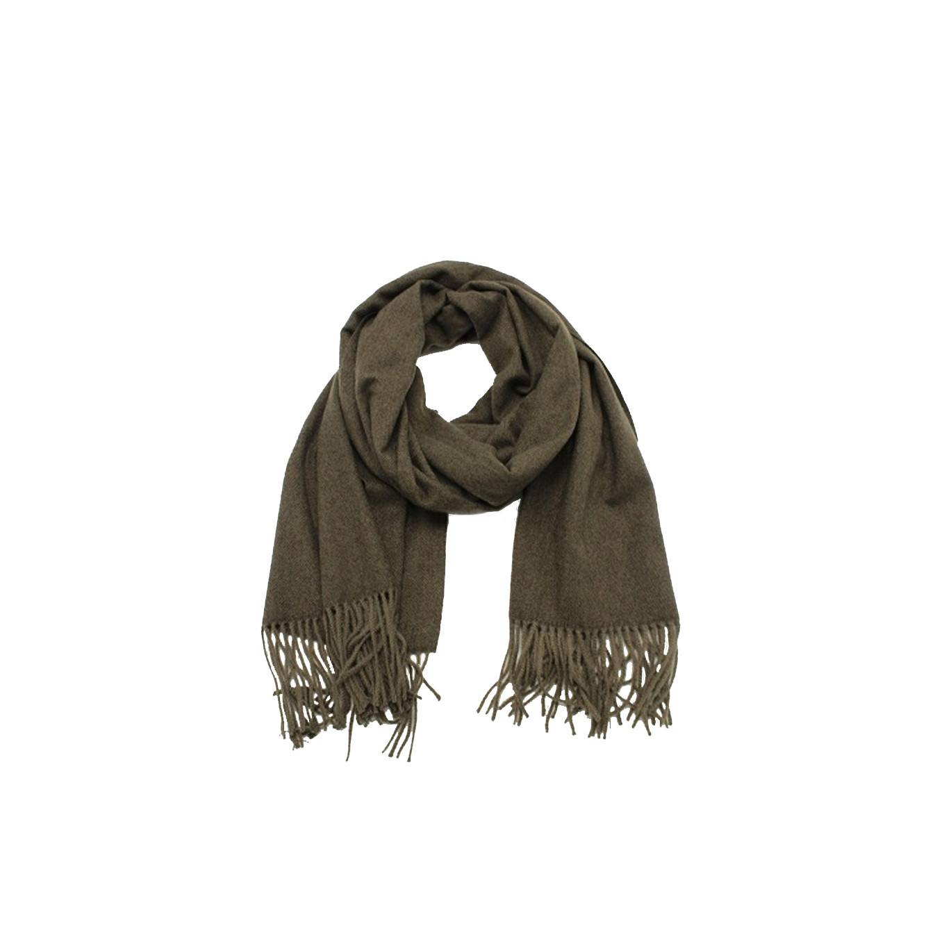 Atoll Palm Fringed Solid Scarf Dark Brown