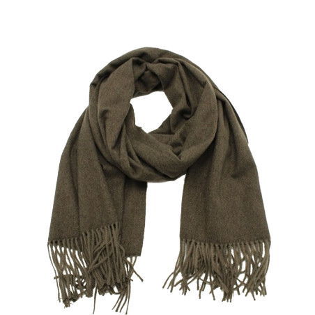 Atoll Palm Fringed Solid Scarf Dark Brown