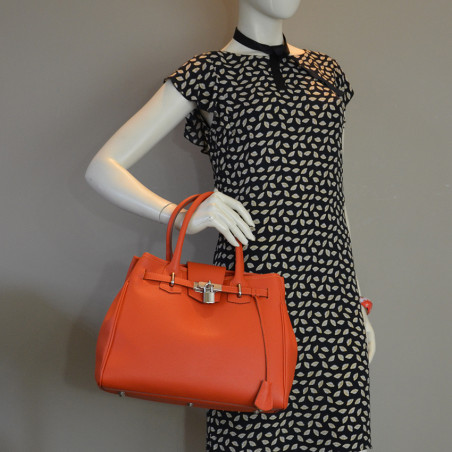 Berthille Vendome Grand Orange Handbag