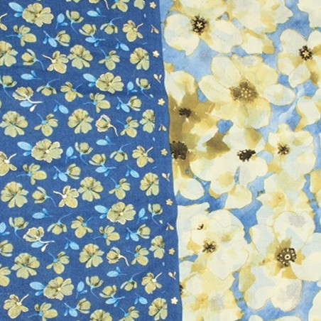 Atoll Palm Floral Scarf Dark Blue