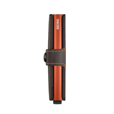 Secrid Porte-Carte Miniwallet Matte Night Truffle Orange côté