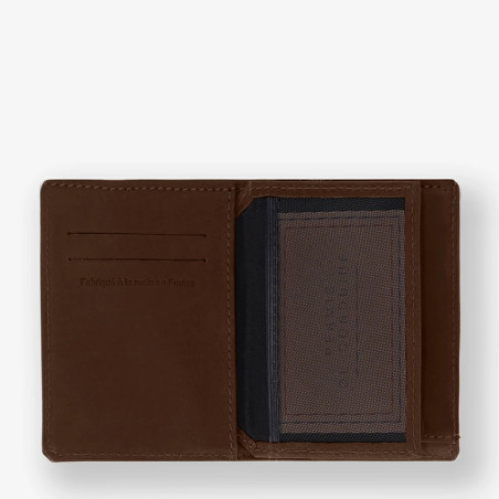 Les Ateliers Fourès Baroudeur Mini Portefeuille Pégase F922 Cognac ouvert 2