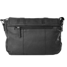 Léa Toni Loa B Small Zippered Flap Leather Bag Black