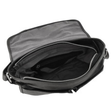 Léa Toni Loa B Small Zippered Flap Leather Bag Black