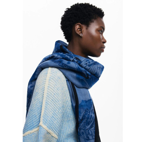 Desigual Butterfly Scarf Navy