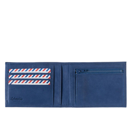 Larmorie Arthur Nubuck Wallet Indigo Sea
