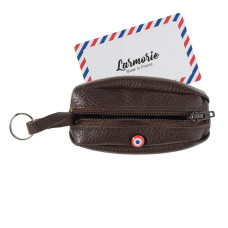 Larmorie Charles Grainé Coin Purse Earth Brown