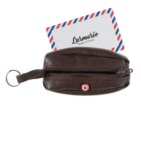 Larmorie Charles Grainé Coin Purse Earth Brown