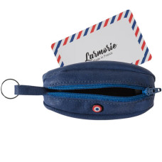 Larmorie Charles Nubuck Coin Purse Mer Indigo