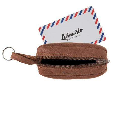 Larmorie Charles Nubuck Coin Purse Earth Brown