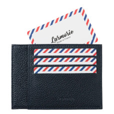 Larmorie Paul Grained Card Holder Blue Moon