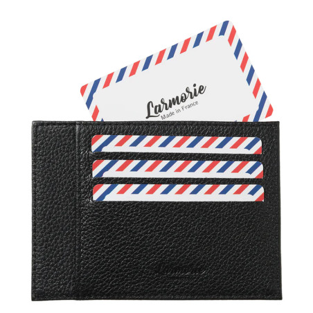 Larmorie Paul Grained Card Holder Black It's Black