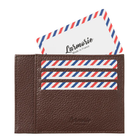 Larmorie Paul Grained Card Holder Earth Toned