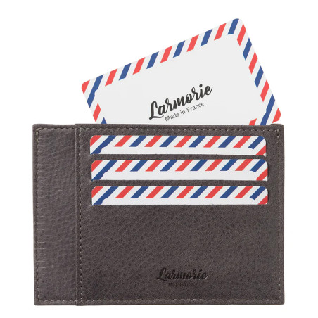 Larmorie Paul Nubuck Card Holder Cloud Grey