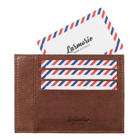 Larmorie Paul Nubuck Card Holder Tanned Earth