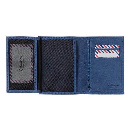 Larmorie Victor Nubuck Junior Wallet Mer Indigo
