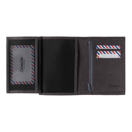 Larmorie Victor Nubuck Junior Wallet Cloud Grey
