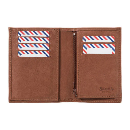 Larmorie Victor Nubuck Junior Wallet Earth Brown