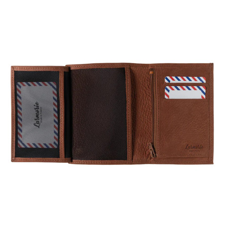 Larmorie Victor Nubuck Junior Wallet Earth Brown