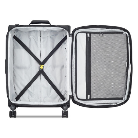 Delsey Maubert Valise M Trolley 4 Roues TSA 69cm Noir ouvert
