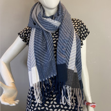 Atoll Palm Fringed Scarf Dark Grey