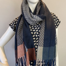 Atoll Palm Fringed Scarf Black