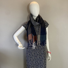 Atoll Palm Fringed Scarf Black
