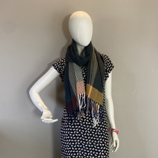 Atoll Palm Fringed Scarf Dark Green