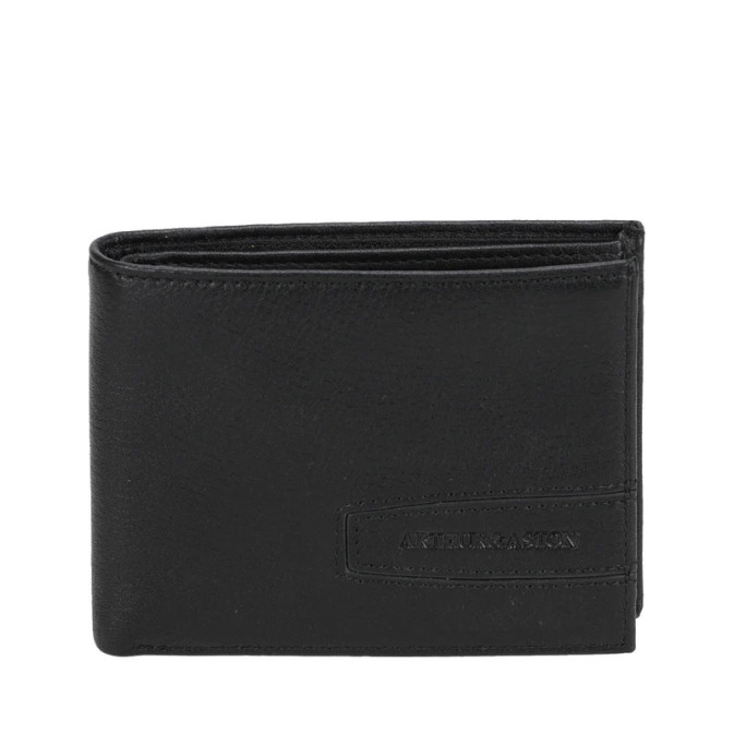 Arthur & Aston Lewis Italian Leather Wallet Black