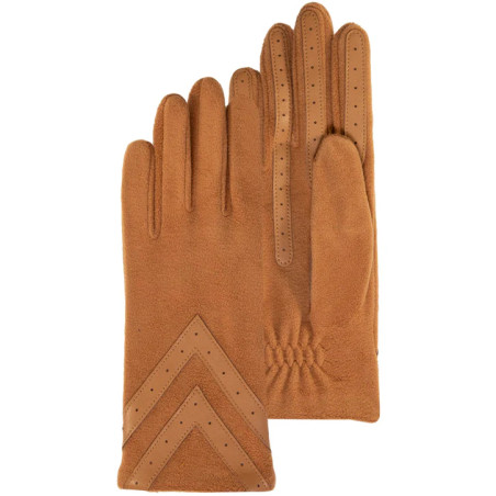 Isotoner Gants Femme Tactiles Polaire recyclée Cognac