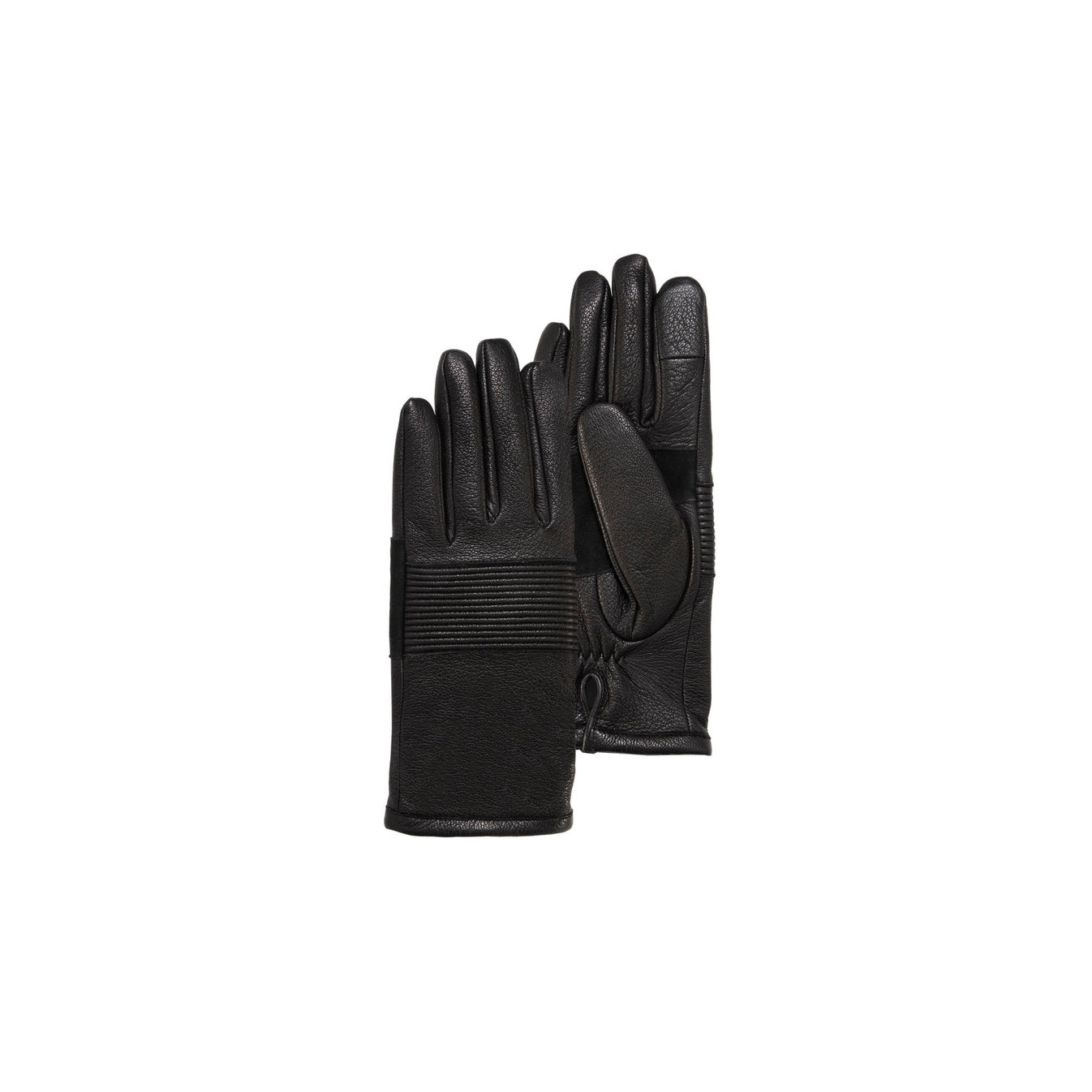 Isotoner Women's Touchscreen Leather Cycling Gloves Size 7 Black