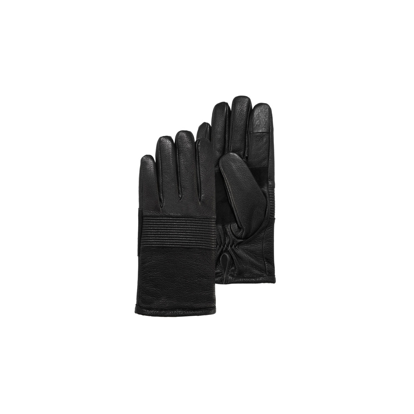 Isotoner Men's Touchscreen Leather Cycling Gloves Size 8.5 Black