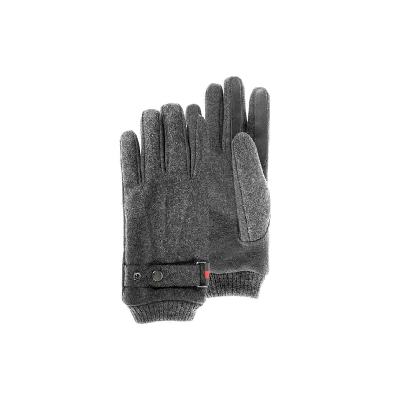 Isotoner Men's Wool Touchscreen Lined Gloves S/M Grey Melange