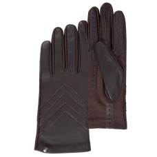 Isotoner Women's Stretch and Leather Brown Gloves